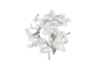 Clip de câble blanc Offre Spéciale plastique plat 9mm 10mm 12mm 14mm 18mm avec clou en acier réglable pour la fixation des fils pour la gestion des câbles