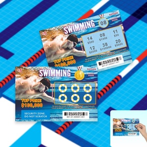 การออกแบบสลากกินแบ่งรางวัลชั้นนำ พิมพ์ออฟเซ็ต กระดาษแกนดำ ปรับแต่งข้อมูลความปลอดภัย รูปแบบเกมว่ายน้ำ - Product Image 3