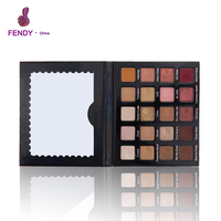 Palette de maquillage carrée noire 20 couleurs, fard à paupières mat nude longue durée pour un look naturel