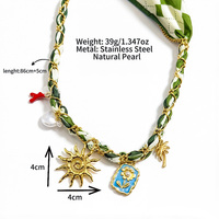 MusesJewels – Collier pendentif en acier inoxydable avec fleur de soleil délicate, fait main, perle naturelle, bijoux pour femme, cadeau