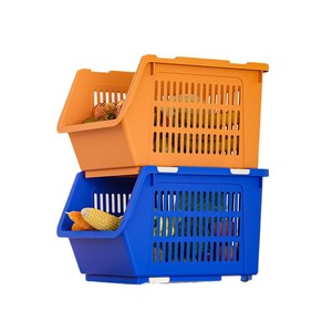 Panier de rangement empilable en plastique avec système de fixation par clip pour l'organisation de la cuisine et de la salle de bain - Product Image 4