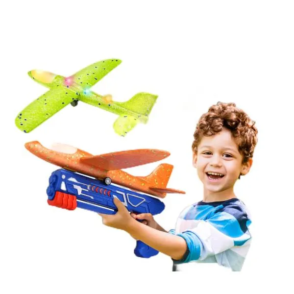 ثلاث مجموعات من ألعاب قاذفة الطائرات oy-inch boy LED foam طائرة شراعية طرد ألعاب للفتيان الرغوي