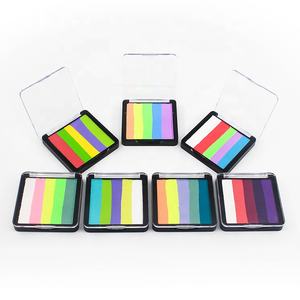 Paleta de pintura de maquillaje vegana a base de agua, pintura corporal de cara dividida de arcoíris, exposición de March, 2023 - Product Image 3