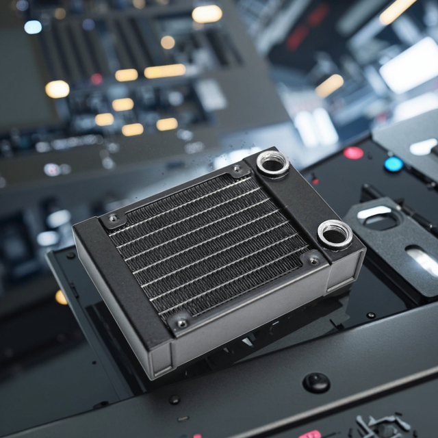 Socooler OC-80L 80mm Water-cooled Radiator with 8 Channels G1/4 Threaded Interface High-density Aluminum Heat Sink for Processor