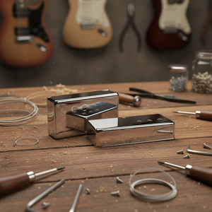 楽器アクセサリー、クロームギターピックアップカバー（3つのオフセット穴付き）、50/52mm、カスタマイズ可能なギターケースアクセサリー - Product Image 6