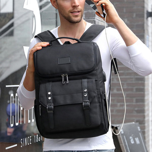 <b>Black</b> Softback <b>Backpack</b> 36-55L <b>Waterproof</b> With Computer Compartment For Men Outdoor Travel Minimalist Design - Product Image 1