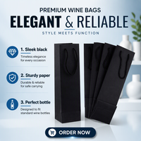 Rhythm Großhandel Maßgefertigte Bedruckte Wiederverwendbare Faltbare Luxus Champagner Likör Einzelflaschen Wein Geschenkverpackung Kraftpapier mit Bandhenkeln
