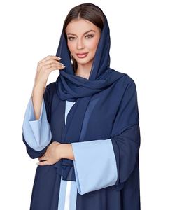Nueva túnica de cárdigan de manga empalmada con hijab bufanda envolvente para la cabeza para mujeres árabes musulmanas en Dubai Oriente Medio abaya <span class=keywords><strong>cabaya</strong></span> - Product Image 3
