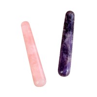 Bâton de massage facial en jade aventurine verte, poudre de cristal blanc naturel, pierre œil de tigre, agate brute universelle pour le corps