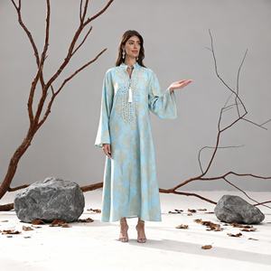 High Quality Hot Fix Rhinestones Polyester Abaya <b>Dress</b> <b>for</b> Muslim <b>Women</b> in Custom Fashion Styles - Product Image 4