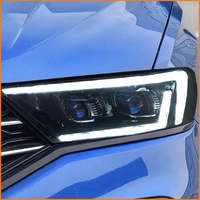 Pour VW T-ROC 2018-2021 : Ensemble de phares LED avec projecteur bi-lentille, feux de jour DRL, mise à niveau halogène, feux de jour, paire de lampes avant
