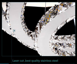 Bauhaus Vitrail Américain 60cm Bague Or Acier Inoxydable Led Suspension Shell Éclairage Lustres - Product Image 6