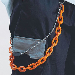 Resin Chain For <b>Pants</b> Orange Geometric Hip Hop Unisex Body Chain Daily Wear <b>Plastic</b> Material Cross Border Fashion Accessory - Product Image 1