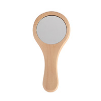 Miroir de maquillage portable en bois, forme de fleur, écologique, petit miroir rond à main pour les étudiants, idéal pour les voyages