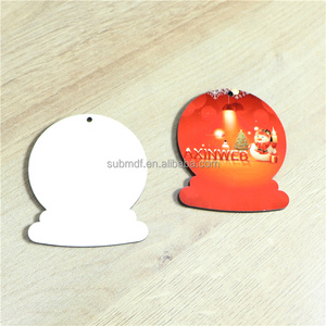 MDFSUB Fabrikası Toptan Ahşap Süs DIY Boş Noel Kar Küresi 2 Taraflı Süblimasyon MDF Süsü 76x65mm Asılabilir - Product Image 4