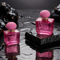 Flacons de parfum carrés en verre rose personnalisés 30ml 50ml 100ml avec pompe pulvérisatrice et capuchon pagode – Emballage cosmétique