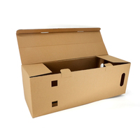 Boîte d'expédition pour plantes en kraft fabriquée à partir de matériaux recyclés en usine, avec gaufrage, boîte personnalisée pour plantes vivantes en pot avec poignée