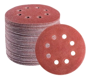 5 pollici 8 fori gancio e <span class=keywords><strong>Loop</strong></span> dischi di levigatura carta vetrata 60 80 120 180 240 320 400 grana carta vetrata per levigatrice orbitale casuale - Product Image 1