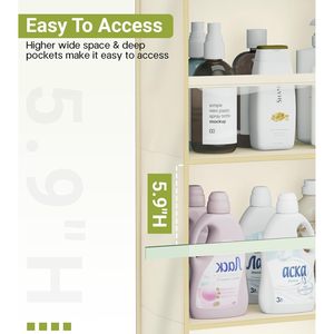 Organisateur à suspendre sur la porte, 10 poches, grande capacité, rangement suspendu pour vêtements et couches de bébé, avec poches profondes transparentes - Product Image 4