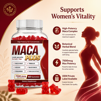 Gummies Maca Plus OEM Marque Privée pour l'Amélioration et l'Augmentation des Fesses et des Hanches chez la Femme avec Tribulus, Aguaje, Fenugrec – 60 Comprimés
