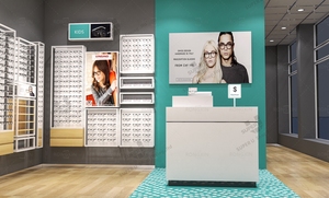 متجر البصرية الحديثة تصميم نظارة شمس خشبية عرض خِزانة خشبية لحمل التلفاز للنظارات كشك - Product Image 6