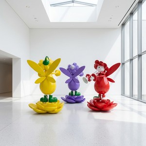 Sculpture Moderne en Fibre de Verre Personnage Floral Décoration de Centre Commercial Art Créatif Viral Poupée Végétale Personnalisée - Product Image 6