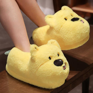 Simpatiche scarpe da pantofola impagliate da donna per uomo in inverno personalizzate da interno con scarpetta orso cartone animato - Product Image 4
