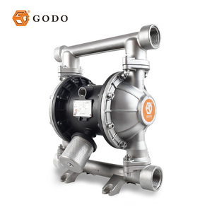 Bomba Neumática de Diafragma de Acero Inoxidable 304 ATEX GODO QBY3-32P 1-1/4'' para Residuos Alimenticios, Cerveza y Aire - Product Image 1