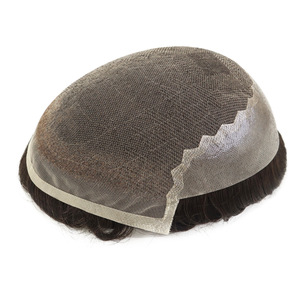 Prothèse capillaire courte pour hommes, modèle Q6, entièrement tissée à la main, perruque, couvre-chef, best-seller transfrontalier, logo personnalisé, livraison directe - Product Image 5