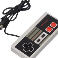Mando de Juego con Cable Clásico para NES con Motor de Vibración - Controlador de Juego Retro con Joystick