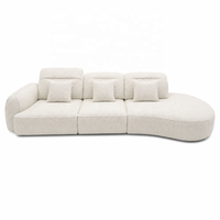 Ensemble de canapés modernes en tissu bouclé courbé |   Canapé sectionnel rembourré de luxe pour salon, mobilier d'hôtel