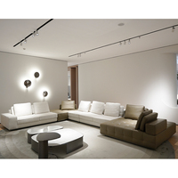 Meubles d'intérieur Orangefurn Coussin à ressort Canapés modulaires Coin en cuir Napa 4 places Canapé méridienne sectionnel moderne