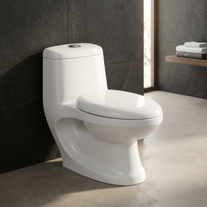 โถสุขภัณฑ์แบบชิ้นเดียว Fohome Sanitarios Inodoros พร้อมระบบ S-Trap และระบบไซฟอน  พร้อมฝารองนั่งอุ่นแบบมีระบบชำระล้างด้วยน้ำ - Product Image 3