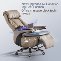 Chaise de bureau de direction de luxe, chaise d'ordinateur pour le personnel avec fonction de massage, réglable en hauteur, pivotante et inclinable