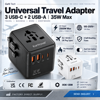 Adaptateur de Voyage Universel 35W GaN Chargeur Rapide avec Port USB-C PD Multi-Ports – Fournisseur OEM ODM