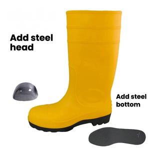 Bottes <span class=keywords><strong>de</strong></span> travail unisexes en caoutchouc, légères, durables, en PVC, anti-chocs, imperméables, antidérapantes, hautes, pour la <span class=keywords><strong>pluie</strong></span>, vente directe d'usine OEM - Product Image 2