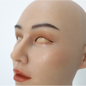 Masque en silicone transgenre personnalisé, masque réaliste pour le visage, peau réelle avec <span class=keywords><strong>maquillage</strong></span> de beauté, masque de fête d'Halloween, cosplay TS - Product Image 4