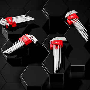 Tùy chỉnh chất lượng cao Chrome van thép phẳng đầu Hex Ổ cắm cờ lê 9 cái Hex allen key Wrench Set - Product Image 4