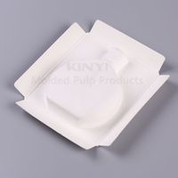 Op Maat Bedrukt Gerecycled Milieuvriendelijk Gevormde Pulpbakje Premium Bagasse Pulp Wijnglazen Fles Verpakking Papieren Inzetbakjes