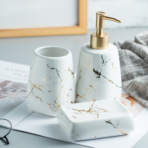 Phụ kiện phòng tắm Set & trắng trang trí nội thất Hot Bán Chất lượng cao Gốm Đá Cẩm Thạch thiết kế gốm giá tốt nhất đen 2 cái - Product Image 4