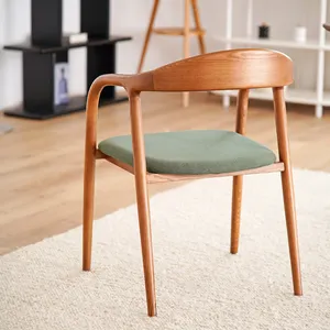 Juncheng fabricante almofada estofada de madeira maciça nórdica cadeira de jantar estudo high-end cadeira presidencial café estudo
