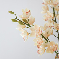 Vente en gros Nouvelle Composition Florale d'Orchidées en Soie Artificielle Haute Simulation, Longue Branche, Orchidée Phalaenopsis Artificielle