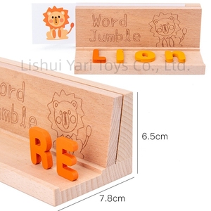 Puzzles en bois, cartes flash, <span class=keywords><strong>jeux</strong></span> d'association, activités préscolaires, jouets d'<span class=keywords><strong>orthographe</strong></span>, alphabet ABC, jouets éducatifs pour les tout-petits - Product Image 5