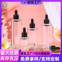 Envase Cosmético de Plástico Puro Personalizado, Botella con Gotero de PETG de Pared Gruesa para Aceite Esencial, Botellas de Suero PET