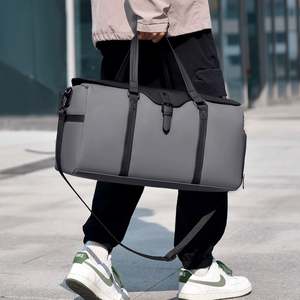 Sac de sport de grande capacité, style décontracté simple, sac de voyage en PU avec fermeture à glissière pour les voyages - Product Image 5