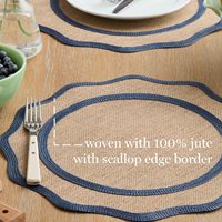 Sets de table en tissu de jute tissé, style moderne personnalisé, 38 cm, écologiques, de forme irrégulière, pour fêtes, mariages, cuisine et salle à manger