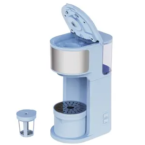 蓝色咖啡机，带研磨机，内置单份胶囊渗滤器过滤器