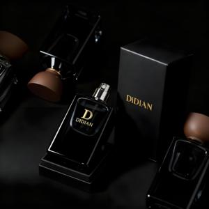 Flacon de parfum personnalisé sur mesure 50 ml, flacon de parfum vide en verre ambré carré de luxe avec bouchon à baïonnette, boîte personnalisée - Product Image 4