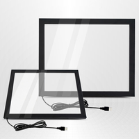 Écran tactile infrarouge 15,6 pouces à 10 points de contact avec cadre en aluminium et verre trempé d'usine, compatible Windows/Android/Linux