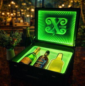 Servicio VIP LiqVis, Caja <span class=keywords><strong>de</strong></span> Exhibición Personalizada con LED para Botellas <span class=keywords><strong>de</strong></span> Champán y Alcohol, Espejo Infinito, para Bodas, Bares y Discotecas - Product Image 1